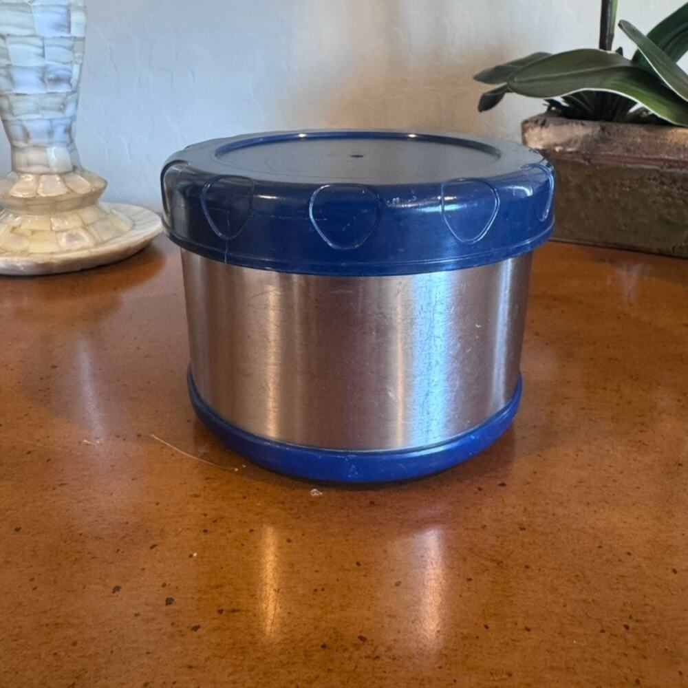 LunchBots 16 oz Thermal Food Container Blue Stainless Steel Wide Mouth